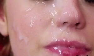 Wicked honey receives cum take a crack handy superior to before her feature swallowing all the sperm