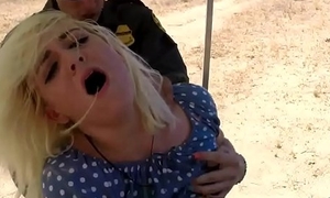 Cheerleader gets fucked by cop and fake police Cute blond honey