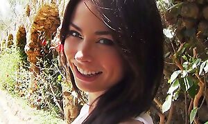 Smiley brunette gets fucked on a blow-out in Barcelona